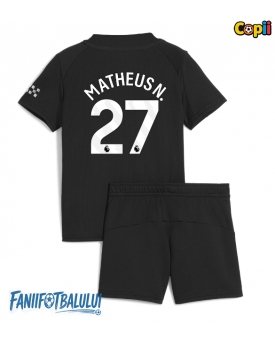 Manchester City Matheus Nunes #27 Echipament de Fotbal Replică 2025-26 Copii Deplasare (+ Șorturi)